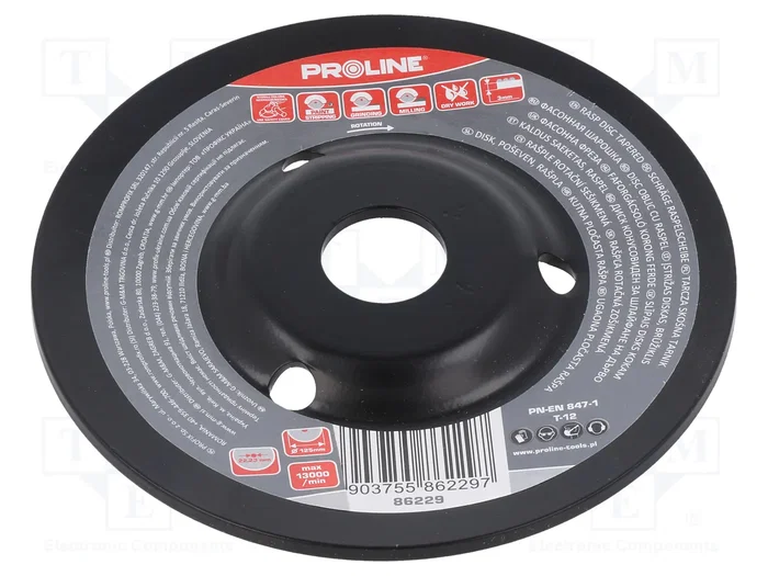 PROLINE Disco de esmerilado de 125mm con contacto angular y lima PROLINE Disco de esmerilado de 125mm con contacto angular y lima