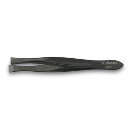 Tres Claveles Pinza de Depilar Ancha Negra 8 cm Acero Carbono