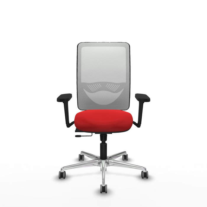 PIQUERAS Y CRESPO Silla de oficina Zulema con mecanismo Sincro/Traslack, Rojo y Blanco