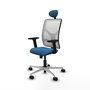 PIQUERAS Y CRESPO Silla de oficina Motilla con mecanismo Sincro, Azul claro y Blanco
