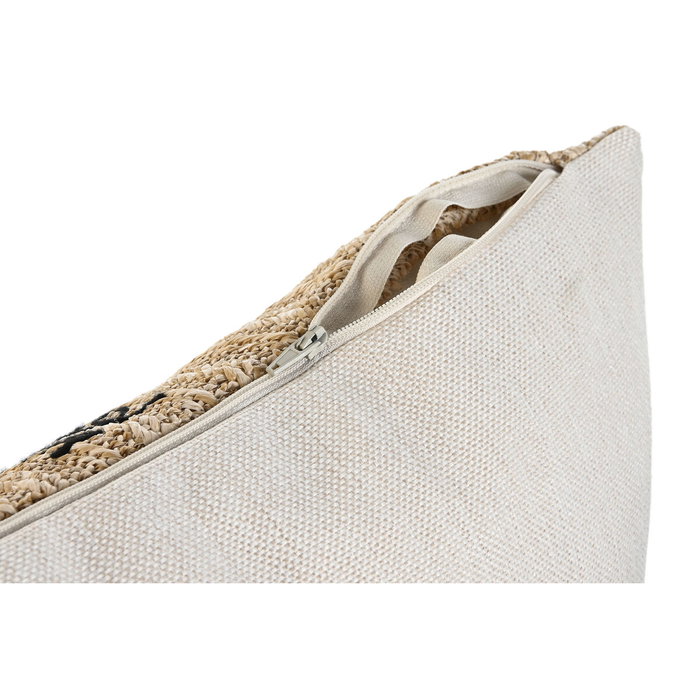 DKD Home Decor Cojín de Poliéster Bordado Natural 42x15x42 cm