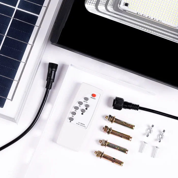 Proyector Solar LED 100W 6500K con Panel Solar, Batería, Mando a Distancia [HO-SOLARFL-100W-01]