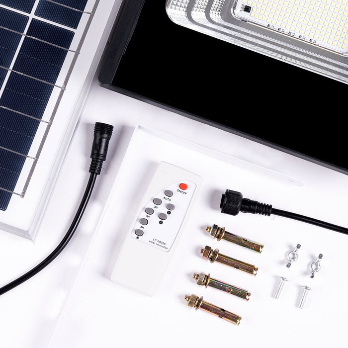 HO Proyector Solar LED 100W 6500K con Panel 6V/12W y Batería Litio 3.2V/8000mAh - HO-SOLARFL-100W-01