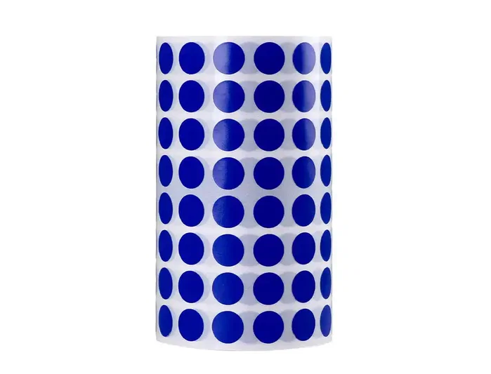 Liderpapel Gomets Autoadhesivos Círculos 10,5 mm Azul Rollo de 6000 Unidades en Caja de Cartón