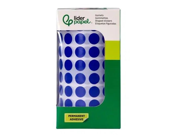 Liderpapel Gomets Autoadhesivos Círculos 10,5 mm Azul Rollo de 6000 Unidades en Caja de Cartón