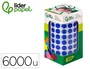 Liderpapel Gomets Autoadhesivos Círculos 10,5 mm Azul Rollo de 6000 Unidades en Caja de Cartón