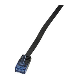 LogiLink Cable de parcheo plano Cat.5e U/UTP, negro, 3,0m