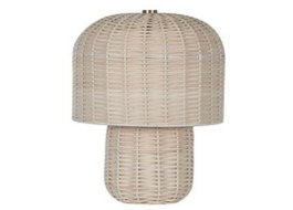 DKD Home Decor Lámpara de Sobremesa de Ratán Beige 25x25x41 cm