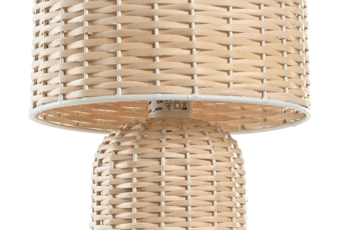 DKD Home Decor Lámpara de Sobremesa de Ratán Beige 25x25x41 cm DKD Home Decor Lámpara de Sobremesa de Ratán Beige 25x25x41 cm