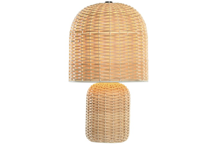 DKD Home Decor Lámpara de Sobremesa de Ratán Beige 25x25x41 cm DKD Home Decor Lámpara de Sobremesa de Ratán Beige 25x25x41 cm