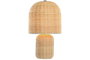 DKD Home Decor Lámpara de Sobremesa de Ratán Beige 25x25x41 cm