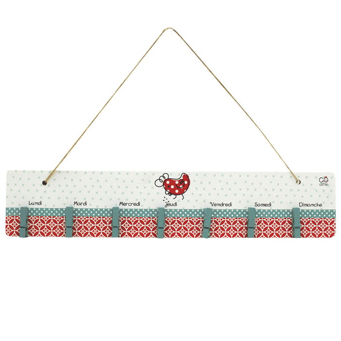 Totally Addict Memo Semanal Cocotte 39x8x0,6 cm Gallina