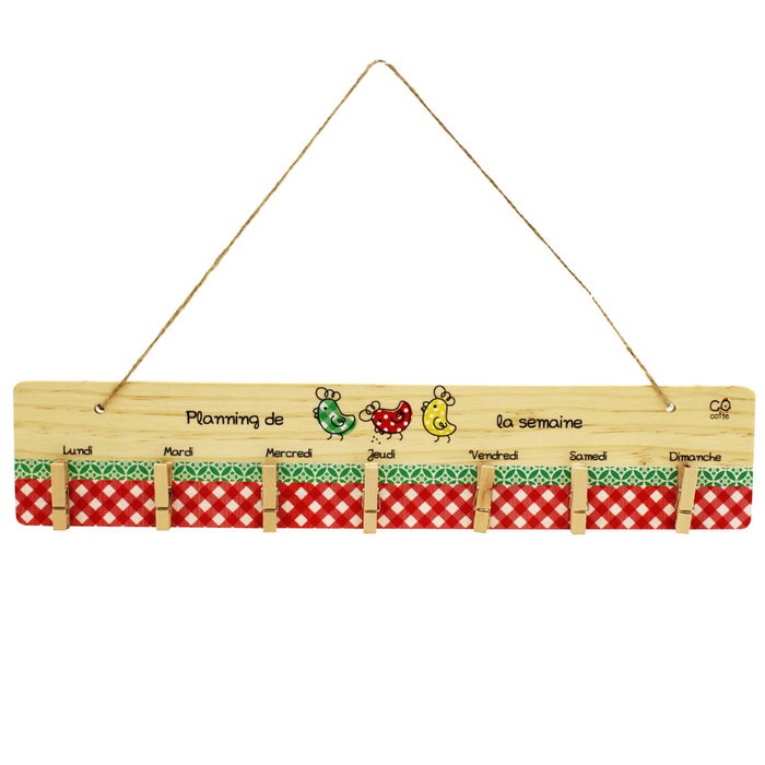 Totally Addict Memo Semanal Cocotte 39x8x0,6 cm Gallina