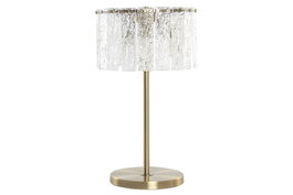 DKD Home Decor Lámpara de sobremesa de cristal y metal transparente y dorado