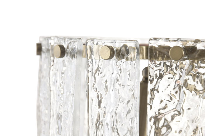 DKD Home Decor Lámpara de sobremesa de cristal y metal transparente y dorado