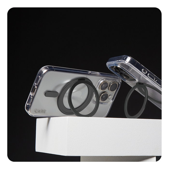 PanzerGlass CARE Case Feature Black Kickstand MagSAFE iPhone 16, Negro - Funda con soporte y MagSafe