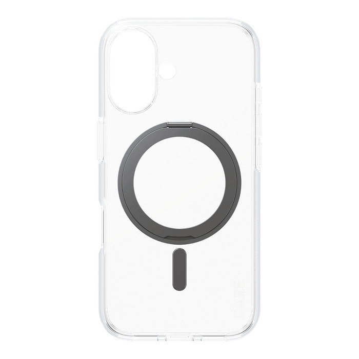 PanzerGlass CARE Case Feature Black Kickstand MagSAFE iPhone 16, Negro - Funda con soporte y MagSafe