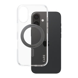 PanzerGlass CARE Case Feature Black Kickstand MagSAFE iPhone 16, Negro - Funda con soporte y MagSafe