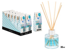 Acorde Mikado Oceano 30 ml Fragancia Difusor con Varillas Vidrio Azul 7.5x20x5 cm (Set de 24)