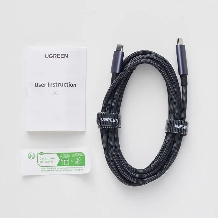 UGREEN Cable de datos USB-C a USB-C 100W PD, funda de nylon, 1 metro, negro - UGR6941876235018