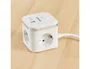 Fellowes Regleta Cubo Multienchufe, 3 Tomas de Corriente + 2 Puertos USB-C + 1 Puerto USB-A, Blanco, Interruptor, Cable 2 Metros, 155x85x145 mm