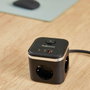 Fellowes Cubo Multienchufe Blanco con 3 Tomas, 1 USB-A y 2 USB-C