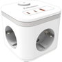 Fellowes Cubo Multienchufe Blanco con 3 Tomas, 1 USB-A y 2 USB-C