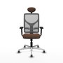 PIQUERAS Y CRESPO Silla de oficina Motilla con mecanismo Sincro, Marrón oscuro y Gris