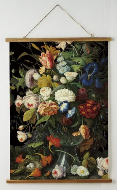DKD Home Decor Lienzo Abeto Cuerda 75x2x100 Flores Surtido de 2 Unidades