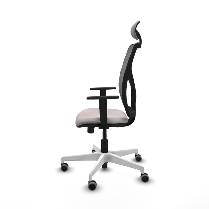 PIQUERAS Y CRESPO Silla de oficina Motilla con mecanismo Sincro/Traslack, Blanco y Gris