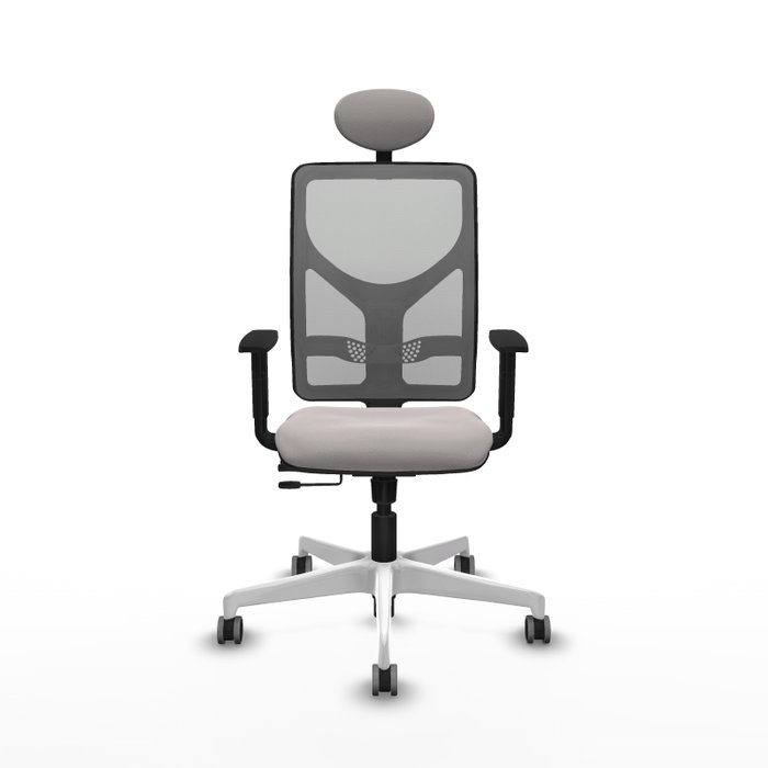 PIQUERAS Y CRESPO Silla de oficina Motilla con mecanismo Sincro/Traslack, Blanco y Gris
