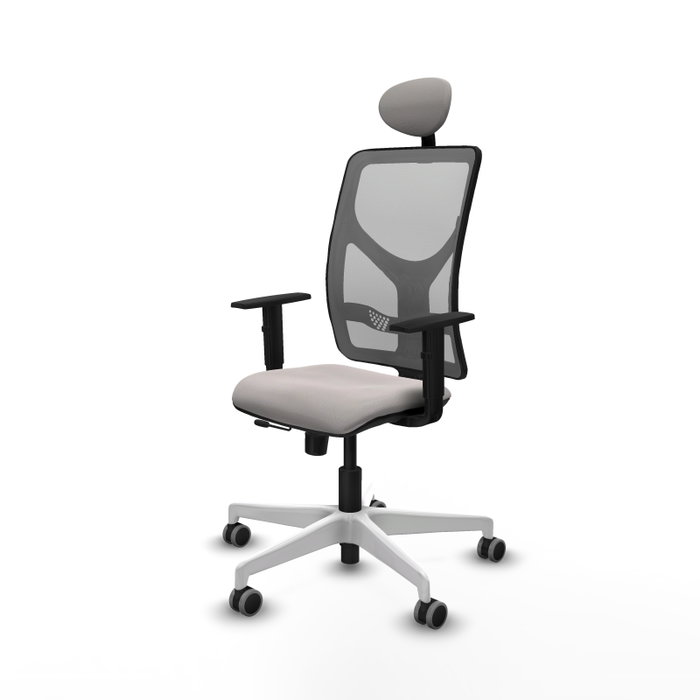 PIQUERAS Y CRESPO Silla de oficina Motilla con mecanismo Sincro/Traslack, Blanco y Gris