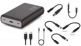 CoreParts Batería Externa 20.000 mAh 65W USB-C PD con 7 Adaptadores