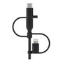 Belkin BOOST Charge Cable Universal 1 m con Adaptadores USB-C, Micro-USB y Lightning - Negro