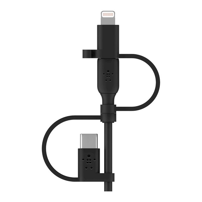 Belkin BOOST Charge Cable Universal 1 m con Adaptadores USB-C, Micro-USB y Lightning - Negro