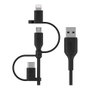 Belkin BOOST Charge Cable Universal 1 m con Adaptadores USB-C, Micro-USB y Lightning - Negro
