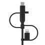 Belkin CAC001BT1MBK Cable USB Adaptador 3 en 1 con Lightning, USB-C y Micro-USB, 1 Metro, Color Negro, Certificación MFi
