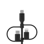 Belkin CAC001BT1MBK Cable USB Adaptador 3 en 1 con Lightning, USB-C y Micro-USB, 1 Metro, Color Negro, Certificación MFi
