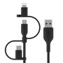 Belkin Cac001bt1mbk - Cable USB-A a Micro-USB con Adaptador Lightning y Adaptador USB-C, 1 Metro, Negro