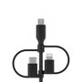 Belkin Cac001bt1mbk - Cable USB-A a Micro-USB con Adaptador Lightning y Adaptador USB-C, 1 Metro, Negro