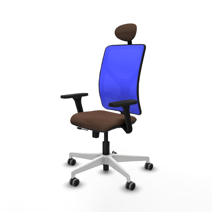 PIQUERAS Y CRESPO Silla de oficina Motilla con Mecanismo Sincro/Traslack, Tela Marrón y Malla Azul PIQUERAS Y CRESPO Silla de oficina Motilla con Mecanismo Sincro/Traslack, Tela Marrón y Malla Azul