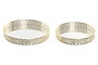 DKD Home Decor Set de 2 Bandejas de Decoración Espejo y Metal Dorado