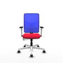 PIQUERAS Y CRESPO Silla de oficina Motilla con mecanismo Sincro/Traslack, Rojo y Azul