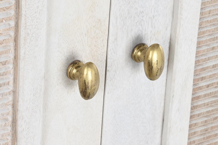 DKD Home Decor Aparador Moderno Blanco 40 x 113 x 92 cm Mango y Metal