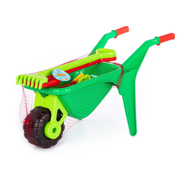 Polesie Wader Carretillo Jardinero con Herramientas de Juguete, Set Completo para Niños y Niñas a partir de 12 Meses, 7 Piezas Ref. 41722