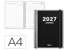 Liderpapel Agenda de oficina 2027 A4 día página espiral bilingüe