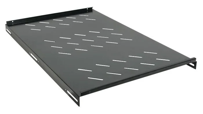 Phasak PHO 5210 - Cajón metálico para rack, bandeja fija perforada 1U, color negro, acero, profundidad 1000 mm