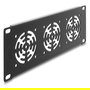 DeLOCK 67431 Rackblende 2 HE para 3 Ventiladores 60 x 60 mm, Tapa Trasera de Metal Gris Oscuro, 10 pulgadas