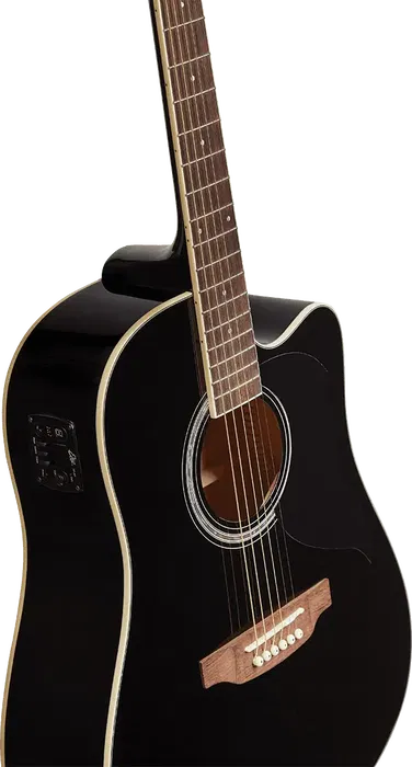 Eko Guitarra Acústica Dreadnought Ranger 6 A/E Cutaway Negra Electroacústica