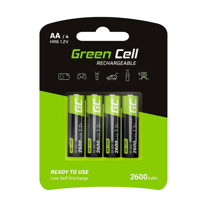 Green Cell GR01 Batería Recargable AA 2600mAh (Pack de 4) Green Cell GR01 Batería Recargable AA 2600mAh (Pack de 4)